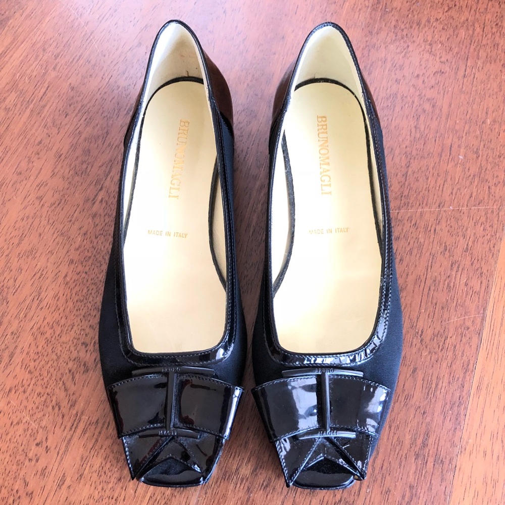 Bruno Magli Black Peeptoe Shoes. Like New!